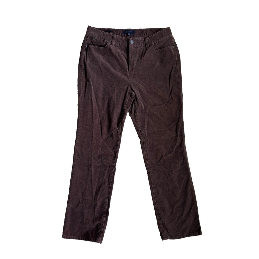 Corduroy Pants Brown Straight Leg Sz 12P Fall Indie Autumn Talbots Petites